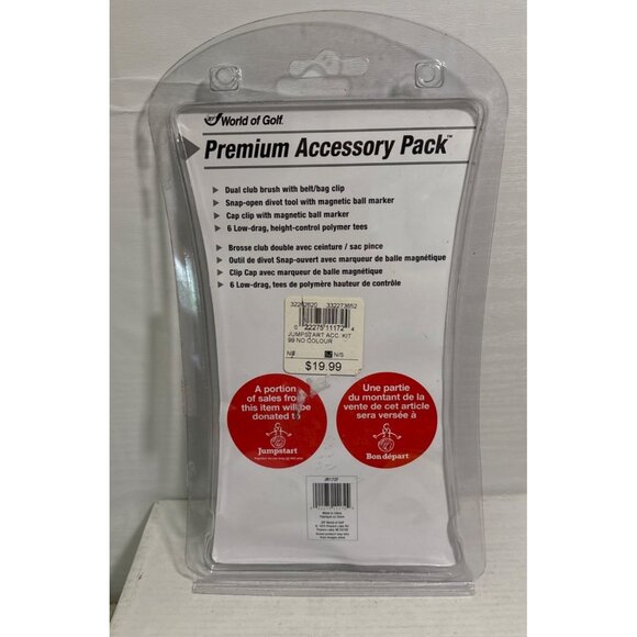 World Of Golf Premium Accessory Pack Divot Club Brush Marker Polymer Golf Tees - Picture 5 of 6